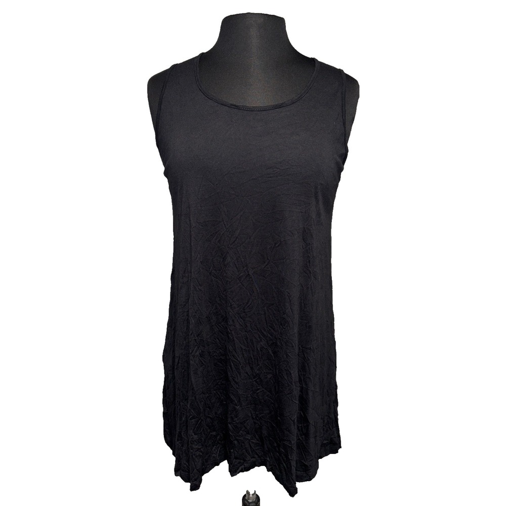 Comfy USA Long Tunic Tank‎ Women's Size S Black Stretch Sleeveless Layering NWT